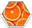 oranges hexagonal stamp
